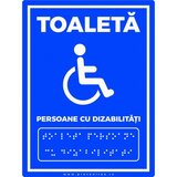 Placuta pentru toaleta persoane cu dizabilitati text in braille